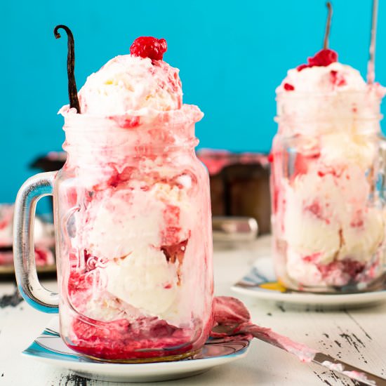 Raspberry Greek Yogurt Ice Cream