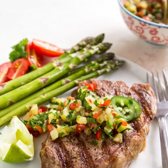 Skirt Steak w/ Pineapple Salsa