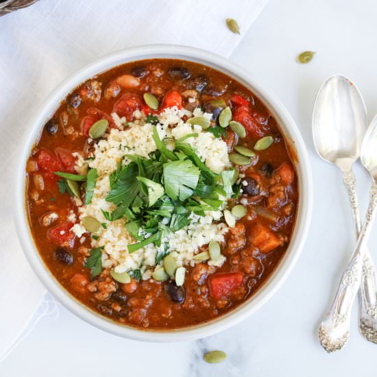 Pumpkin Chili with Beans