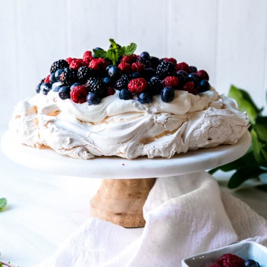 Triple Berry Pavlova
