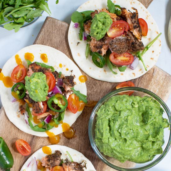 Jerk Salmon Tacos