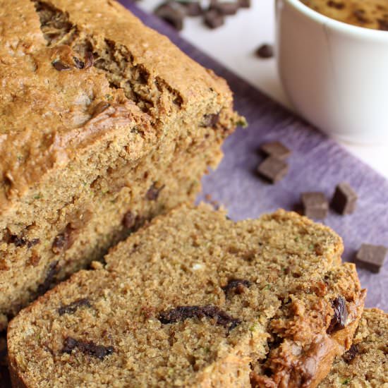 Chocolate chip vegan zucchini bread
