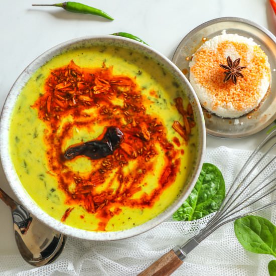 GARLIC SPINACH KADHI/ LEHSUNI PALAK