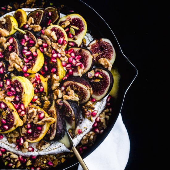 Honey Baked Brie with Figs and Nuts