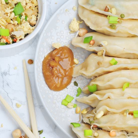 Chinese dumplings with cabbage