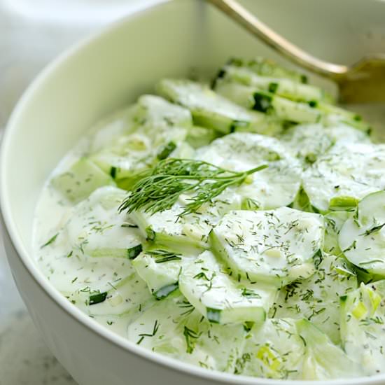 Yogurt Ranch Cucumber Salad