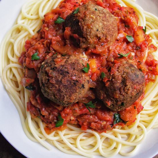 mushroom lentil meatballs