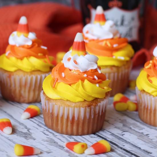 Candy Corn Funfetti Cupcakes