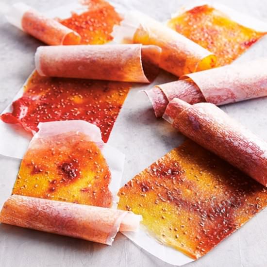 Mango-Raspberry Fruit Roll Ups