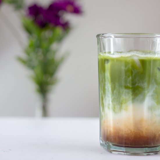 Iced Earl Grey Matcha Latte
