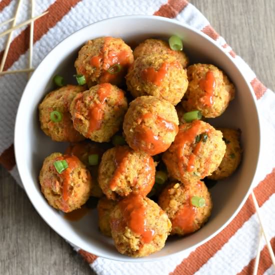 Buffalo Chickpea Meatballs