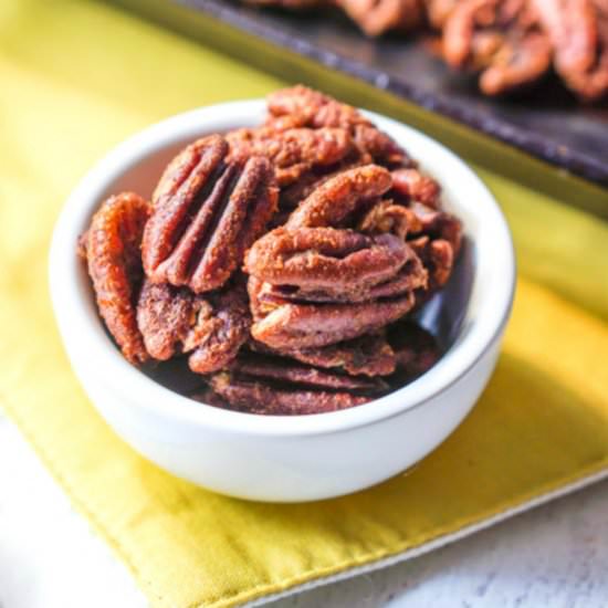 Honey Mustard Roasted Pecans