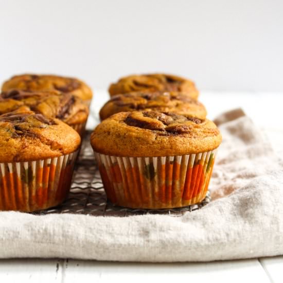 Pumpkin Nutella Muffins