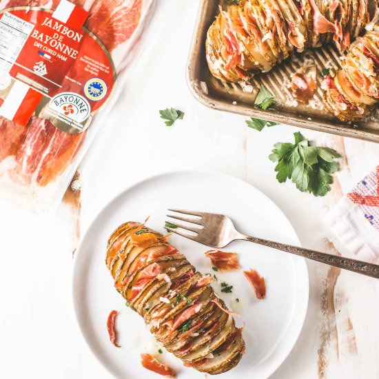 Ham and Cheese Hasselback Potatoes
