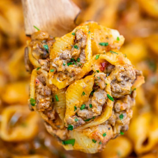 Creamy Beef and Shells