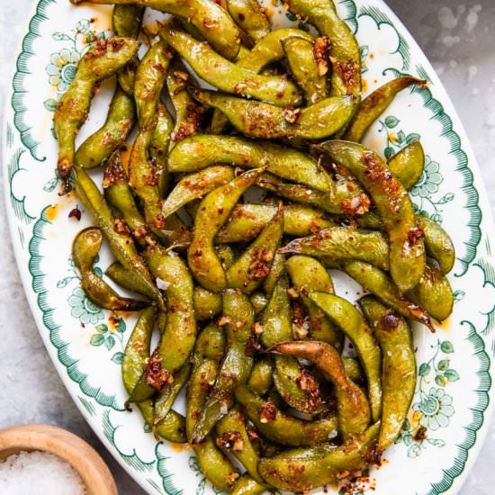 Spicy Roasted Edamame
