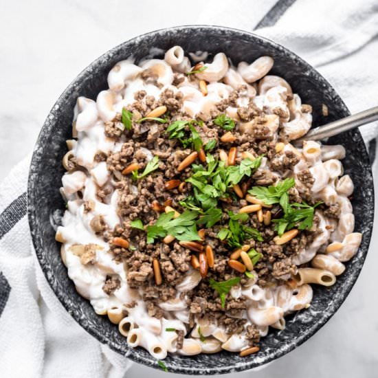 Middle Eastern Macaroni in Yogurt