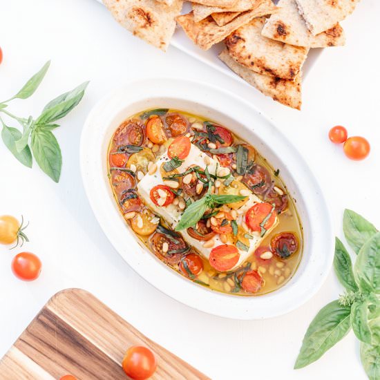 Easy Baked Feta with Tomato & Honey