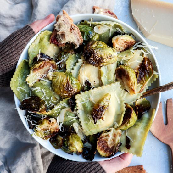 roasted brussel sprout ravioli