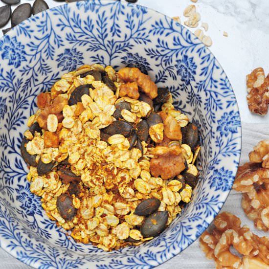 Homemade golden granola