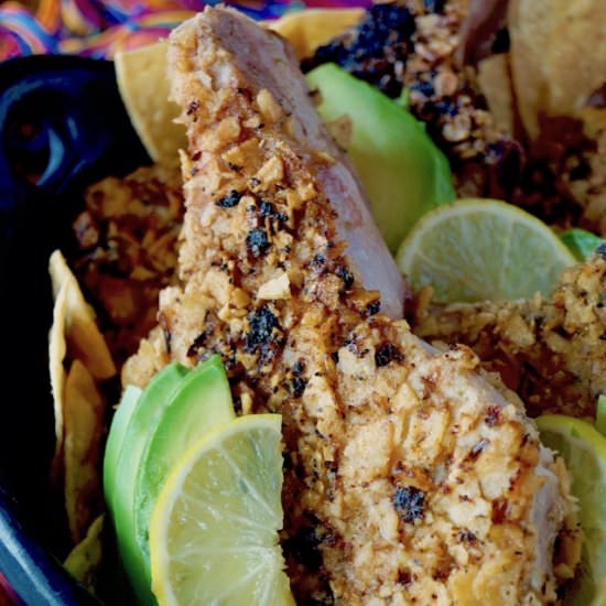 Tortilla Chip Crusted Pork Chop