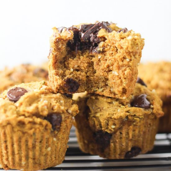 CHOCOLATE CHIP VEGAN PUMPKIN MUFFIN