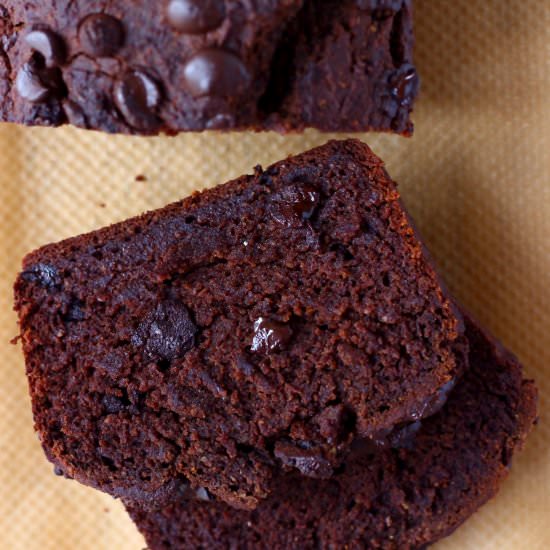 GF Vegan Chocolate Pumpkin Bread