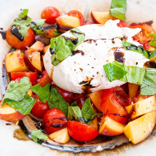 Peach Tomato Burrata Salad