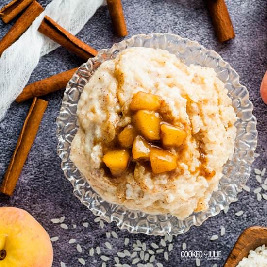 Rice Pudding with Peaches