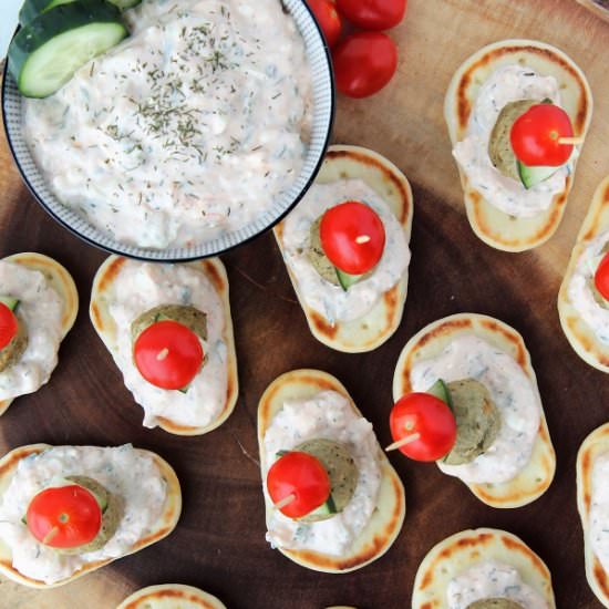 Meatball Gyro Skewers