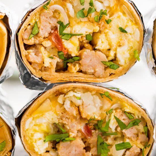 Freezer Breakfast Burritos