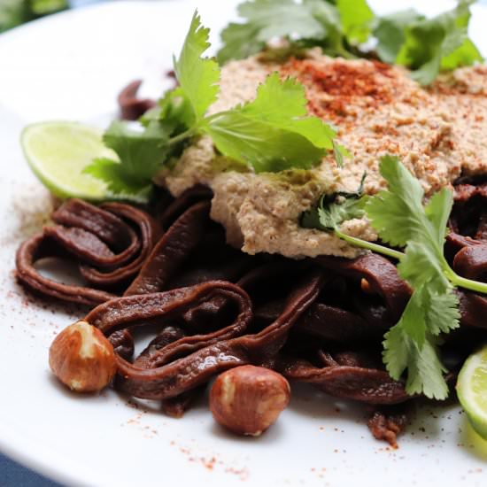Savory Chocolate Pasta with Sauce