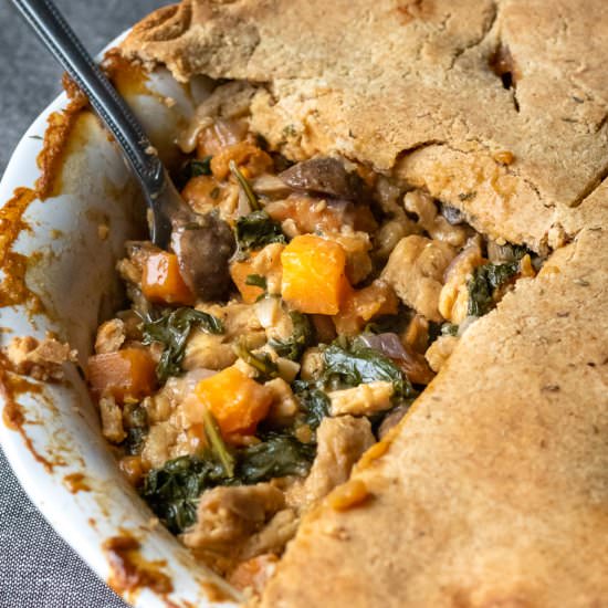 Vegan Sweet Potato and Kale Pot Pie