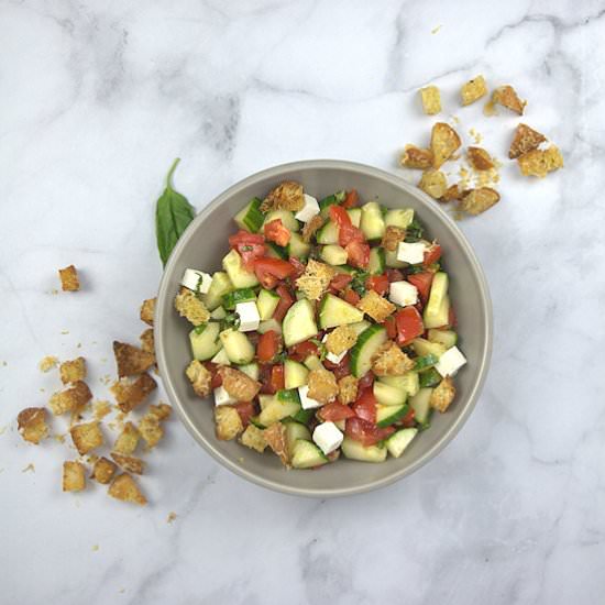 Panzanella with Cucumber and Feta
