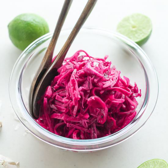 Garlic Lime Red Cabbage Slaw