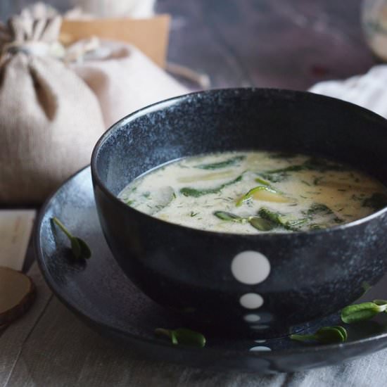 Zucchini and green bean soup