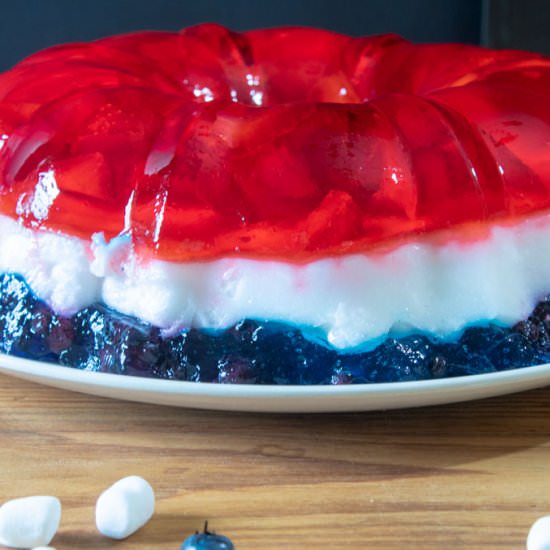 Red, White and Blue Jello Salad