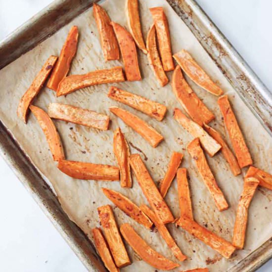 Oil Free Baked Sweet Potato Fries