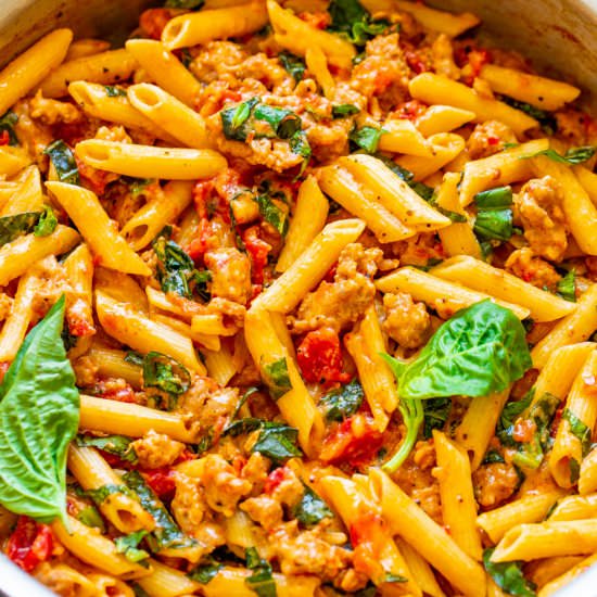 OnePot Italian Sausage Tomato Pasta