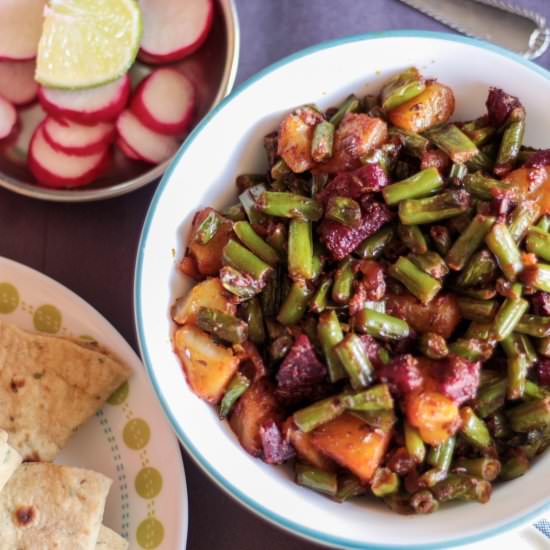 Beans Aloo Beetroot Subzi