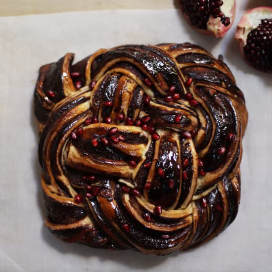 chocolate pomegranate babka
