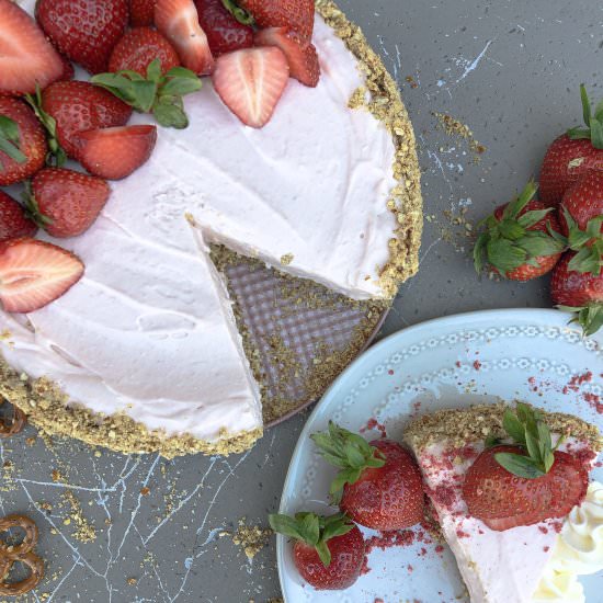 Frozen Strawberry Cheesecake with a