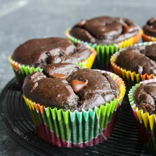 Eggless Chocolate Banana Muffins