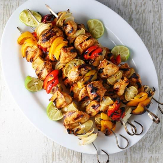 Grilled Chili Lime Chicken Kabobs