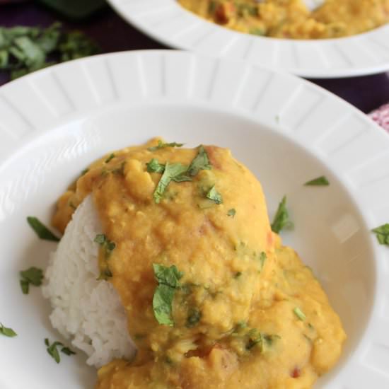 Creamy coconut red lentils