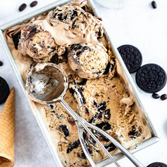 Coffee Oreo Nutella Swirl Ice Cream