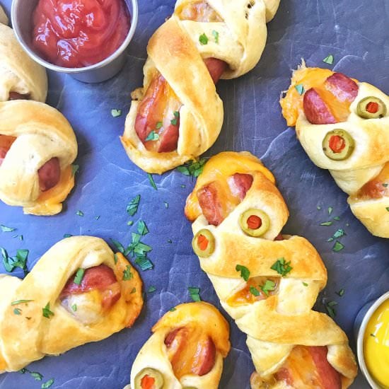 Cheesy Mummy Bratwurst