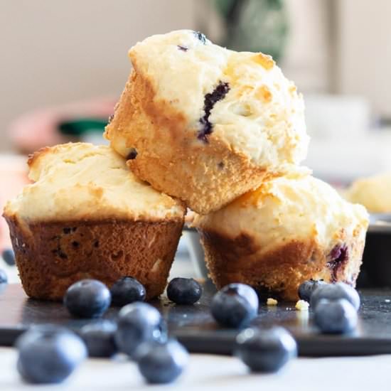 Light and Fluffy Blueberry Muffins