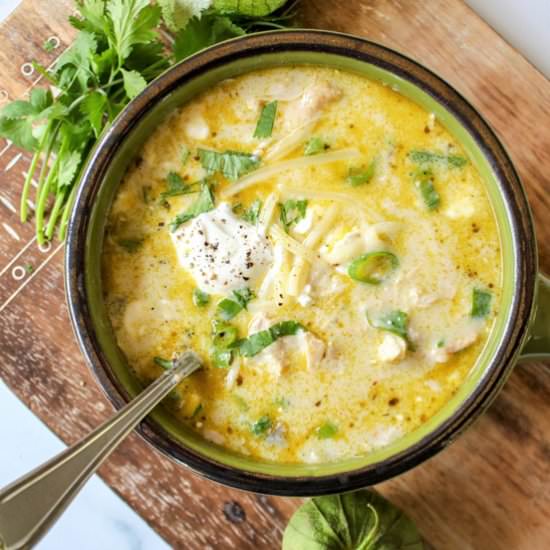 Green Enchilada Chicken Soup