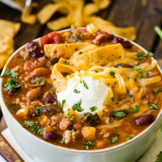 BLENDER SLOW COOKER TURKEY CHILI